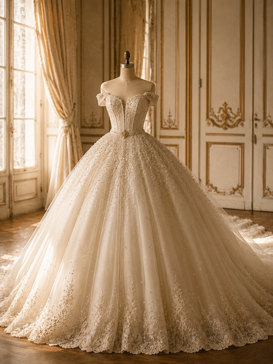 Celestine -- a Duchesse Satin ball gown